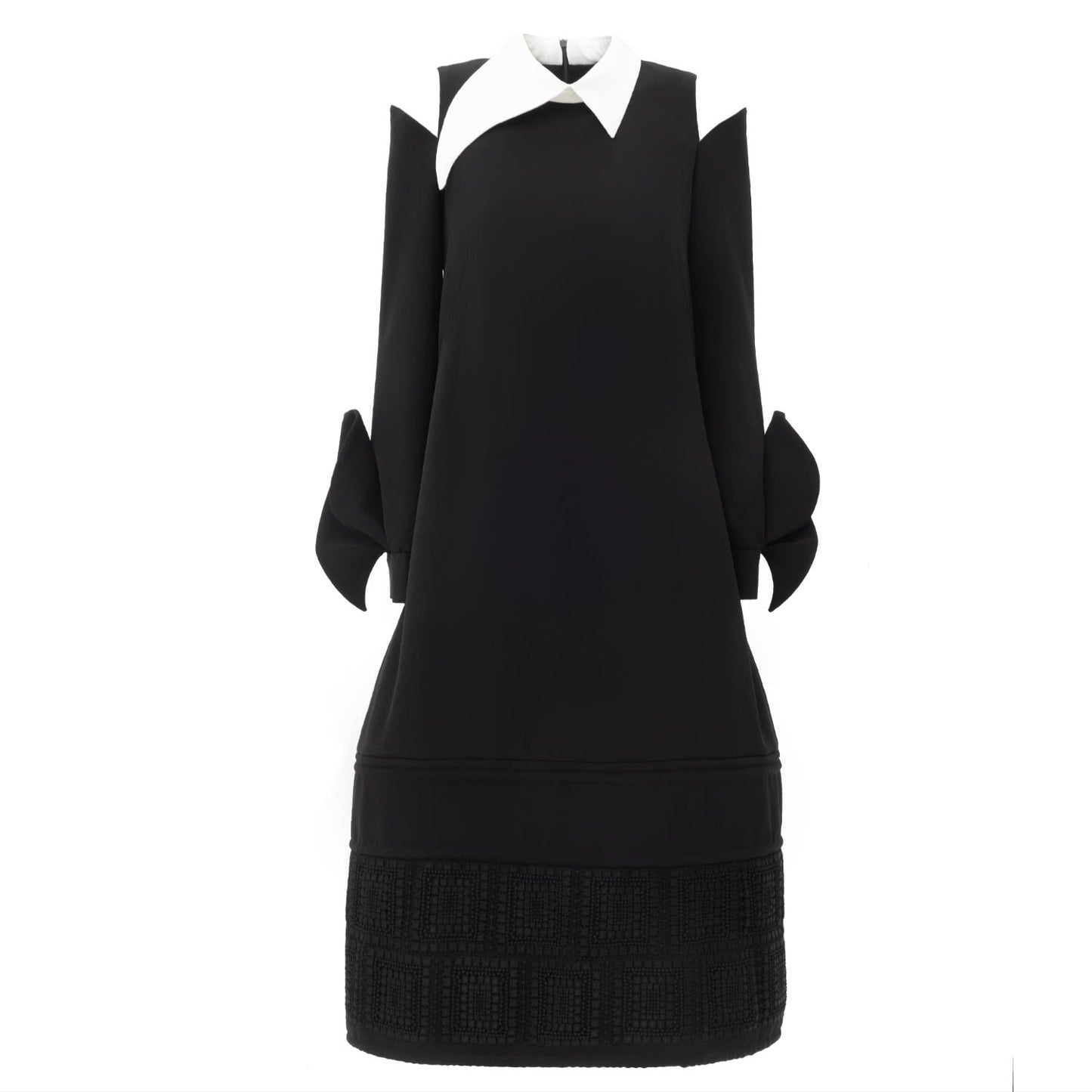 Designer Trapeze Dress With Unique Detailing Black