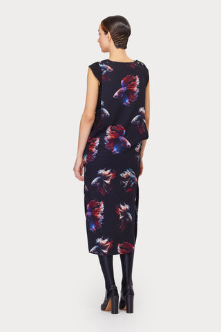 Designer Unique Dress With Print Black