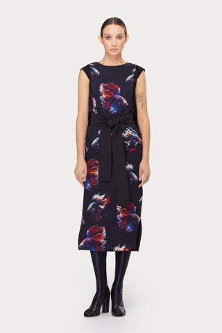 Designer Unique Dress With Print Black