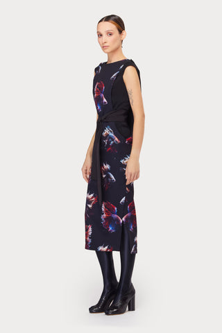 Designer Unique Dress With Print Black