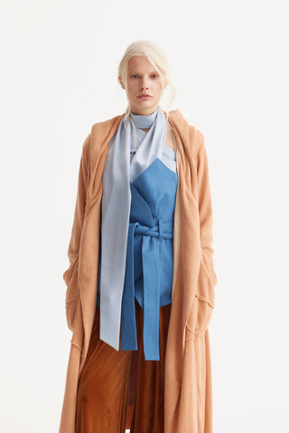 Designer Wrap Cardigan Coat Pale Yellow