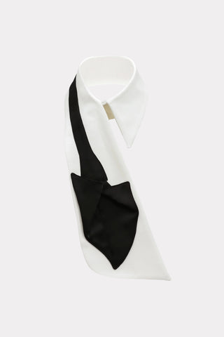 Detachable Shirt Collar With Sculptural Tie White