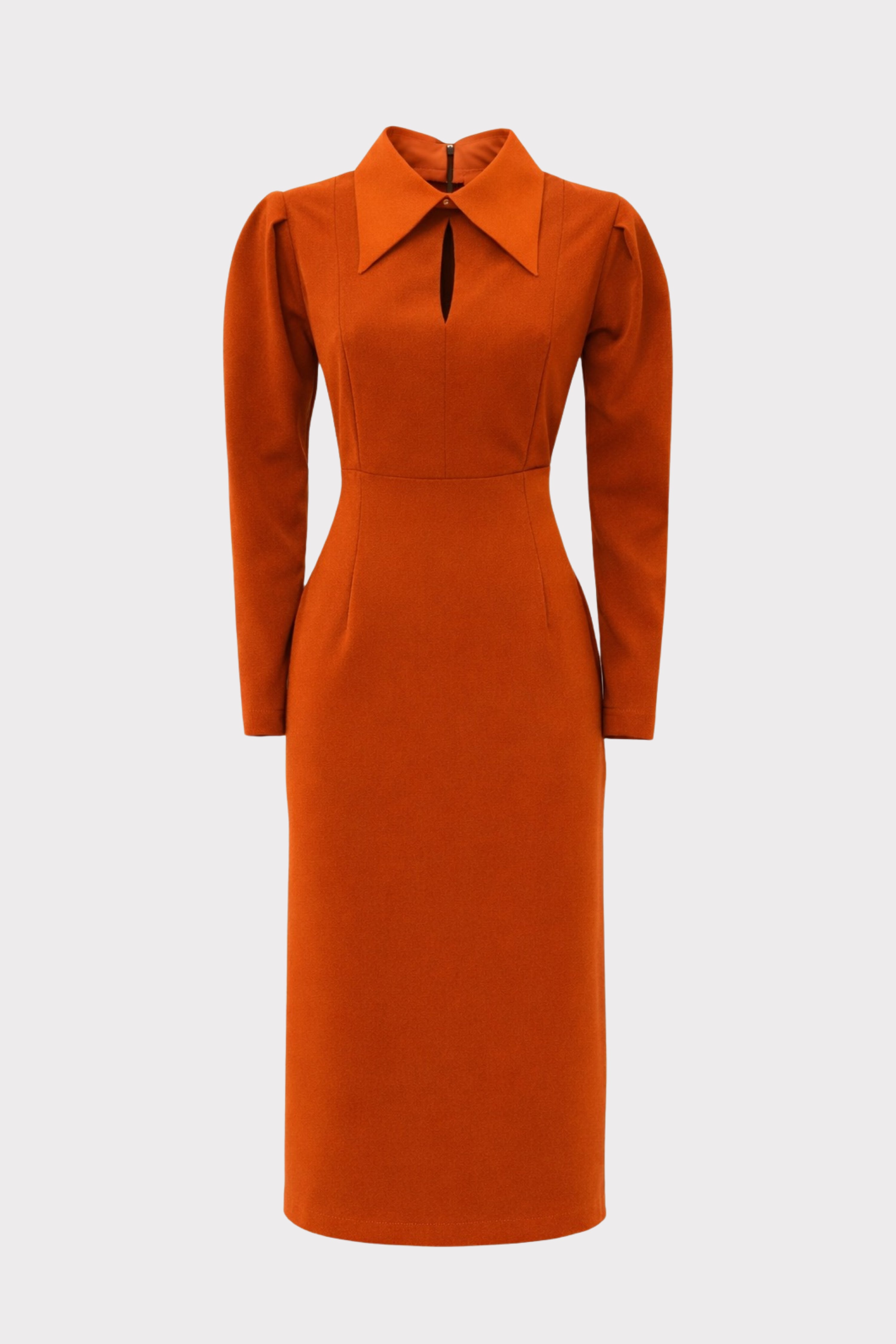 Solid Formal Midi Dress - Terracotta XL Solid Formal Midi Dress - Terracotta XL