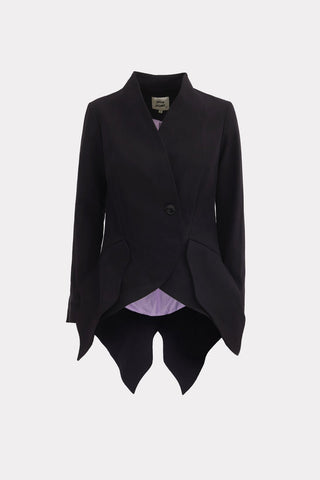 Elegant Blazer With Curved Hem Black - Julia Allert