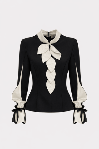 Elegant Fitted Blouse - Black - Julia Allert