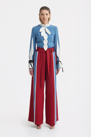 Elegant Fitted Blouse - Blue - Julia Allert