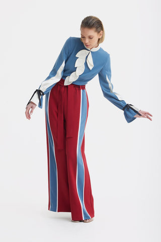 Elegant Fitted Blouse - Blue - Julia Allert