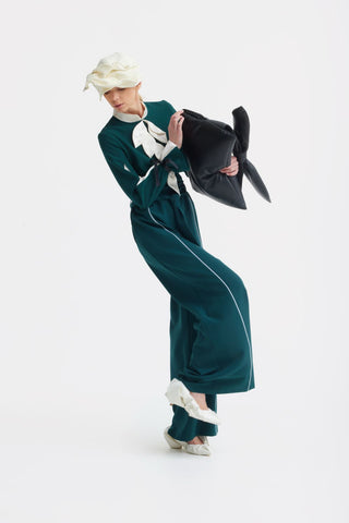 Elegant Fitted Blouse - Emerald - Julia Allert