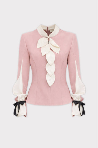 Elegant Fitted Blouse - Pale Pink - Julia Allert