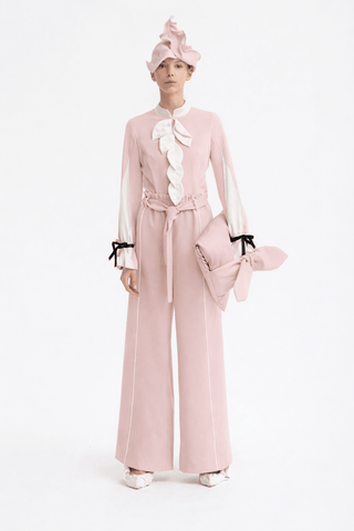 Elegant Fitted Blouse - Pale Pink - Julia Allert
