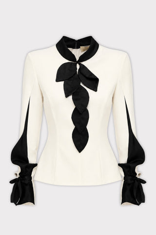 Elegant Fitted Blouse - White - Julia Allert
