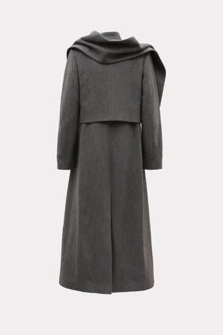 Elegant Long Draped Transformer Mid-Season Coat – Grey - Julia Allert