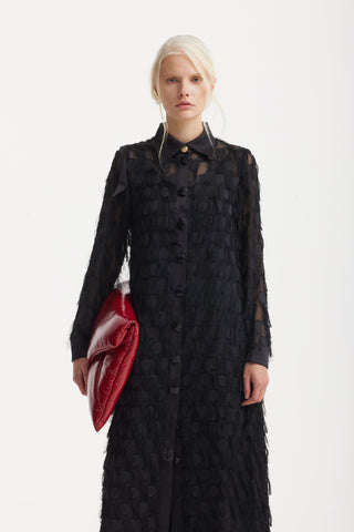 Elegant Slip Dress With Sheer Cape