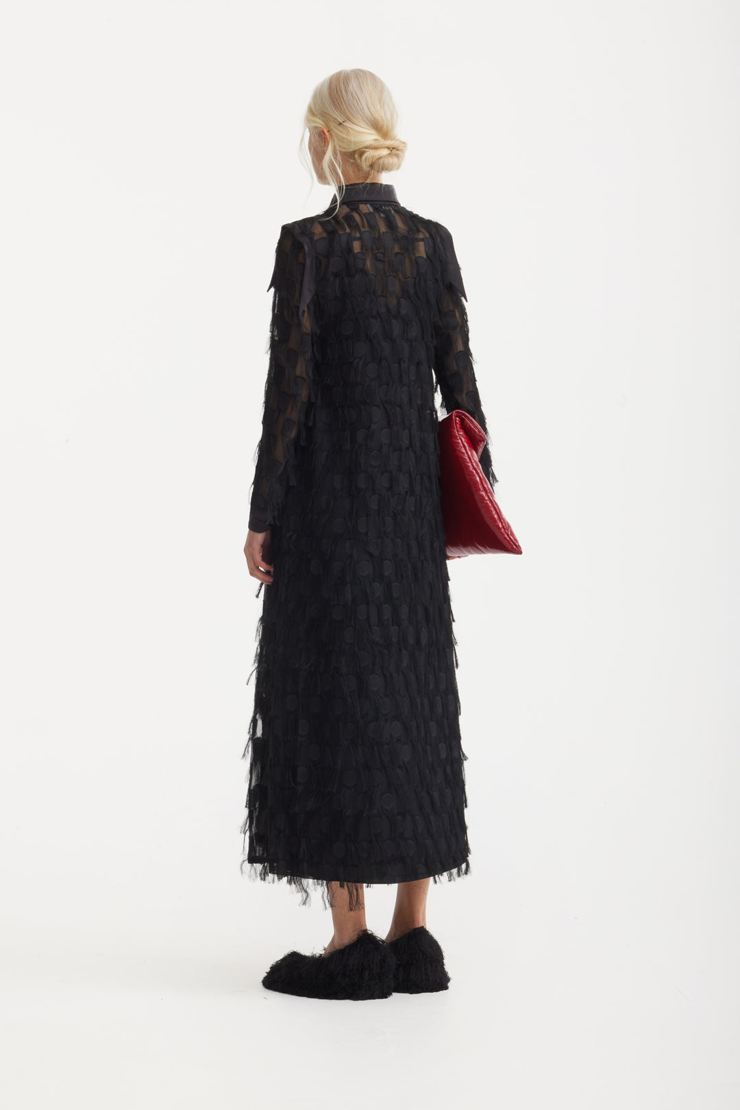 Elegant Slip Dress With Sheer Cape M Elegant Slip Dress With Sheer Cape M