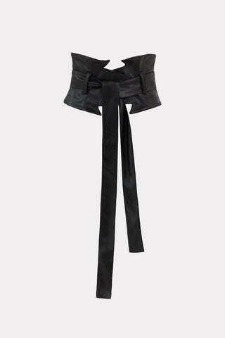 Elegant Wide Faux Leather Belt Black - Julia Allert