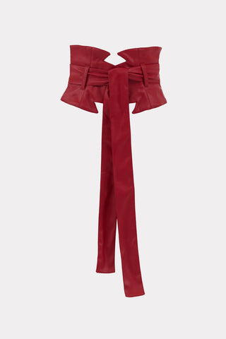 Elegant Wide Faux Leather Belt Red - Julia Allert