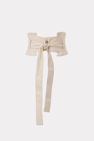 Elegant Wide Faux Leather Belt White