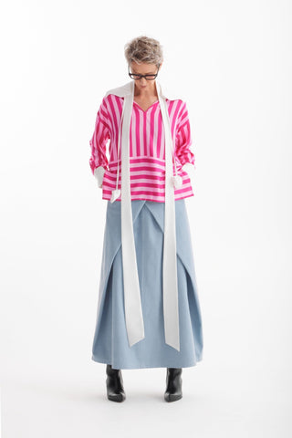 Essential Denim Long Skirt- Light Blue - Julia Allert
