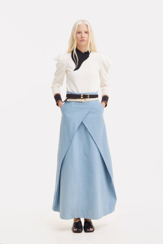 Essential Denim Long Skirt- Light Blue - Julia Allert