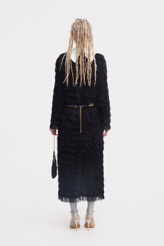 Evening Fringe Straight Loose Fit Dress – Black Sparkle - Julia Allert