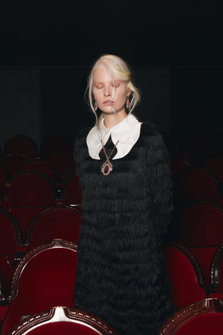 Evening Fringe Straight Loose Fit Dress – Black Sparkle