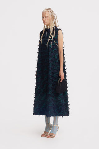 Evening Gown A-Line Maxi Dress With Fleecy Decor - Julia Allert