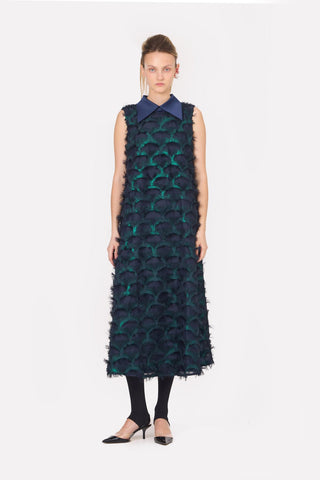 Evening Gown A-Line Maxi Dress With Fleecy Decor - Julia Allert