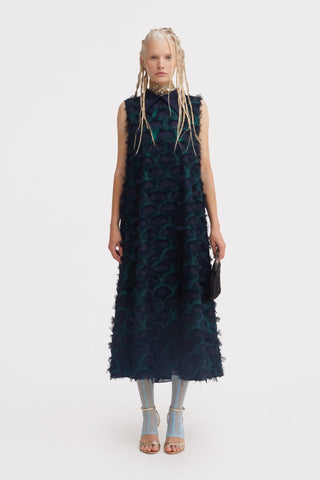 Evening Gown A-Line Maxi Dress With Fleecy Decor - Julia Allert