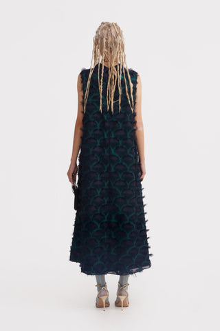 Evening Gown A-Line Maxi Dress With Fleecy Decor - Julia Allert