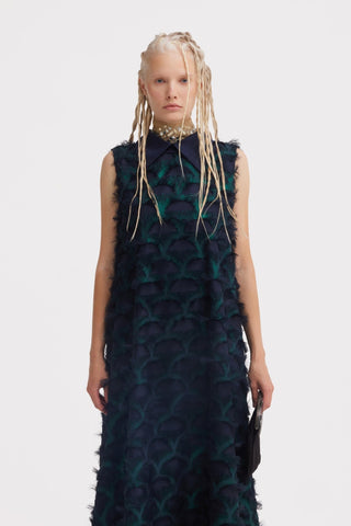 Evening Gown A-Line Maxi Dress With Fleecy Decor - Julia Allert