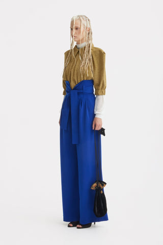 Evening Metallic Knit Puff Sleeve Blouse - Gold - Julia Allert