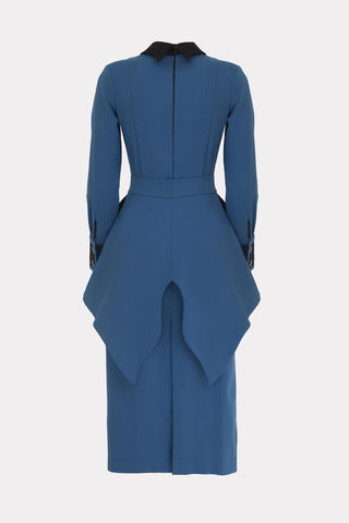 Evening Peplum Belted Dress Blue - Two-Piece Set - Julia Allert