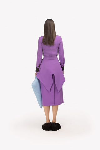 Evening Peplum Belted Dress Lavander - Two-Piece Set - Julia Allert