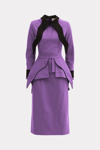 Evening Peplum Belted Dress Lavander - Two-Piece Set - Julia Allert