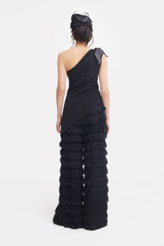 Evening Statement Fringe Palazzo Pants – Black - Julia Allert