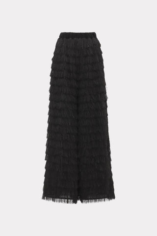 Evening Statement Fringe Palazzo Pants – Black