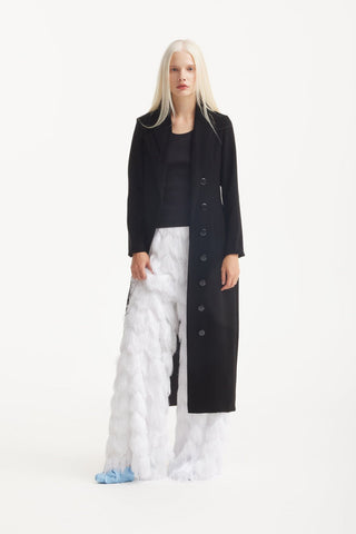 Evening Statement Fringe Palazzo Pants – White - Julia Allert