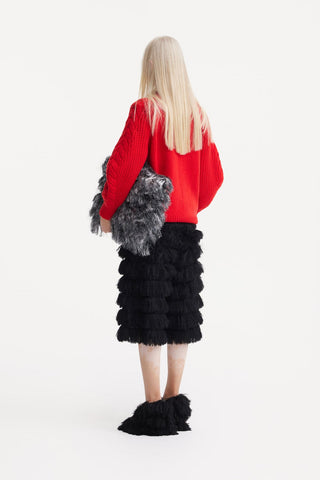 Evening Textured Fringe Bermuda Shorts - Black - Julia Allert