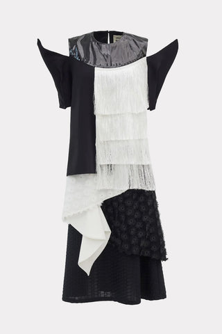EXCLUSIVE Multi-Layered Dress With Intricate Details Black White