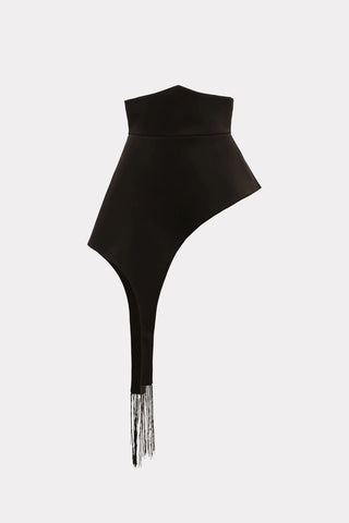 Fashion Accent Belt With Fringe Black