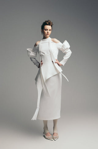 Fashion Accent Belt With Fringe White - Julia Allert