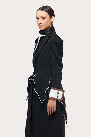 Fashion Asymmetrical Collar Blouse Black - Julia Allert
