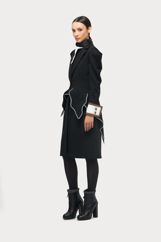 Fashion Asymmetrical Collar Blouse Black - Julia Allert