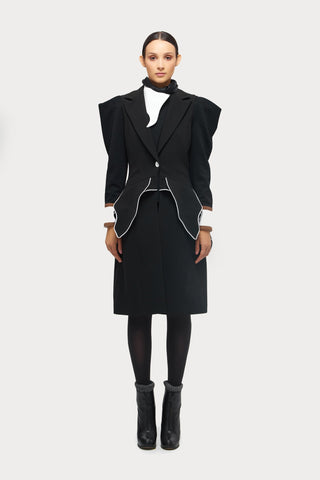 Fashion Asymmetrical Collar Blouse Black - Julia Allert