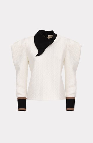 Fashion Asymmetrical Collar Blouse White - Julia Allert