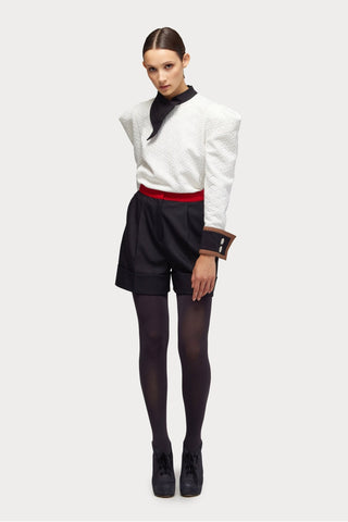 Fashion Asymmetrical Collar Blouse White - Julia Allert