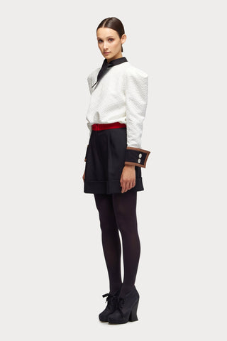 Fashion Asymmetrical Collar Blouse White - Julia Allert