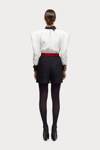 Fashion Asymmetrical Collar Blouse White - Julia Allert