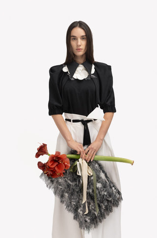Fashion Forward Wide-Leg Pants & Contrast Belt - Ivory - Julia Allert