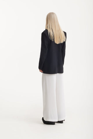 Fashion Forward Wide-Leg Pants & Contrast Belt - Ivory - Julia Allert